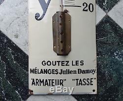 Thermomètre émaillé Café Julien Damoy 1930