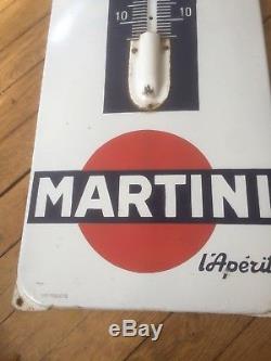 Thermomètre Plaque Émaillée Martini Vox Publicité Ancien Manque Tube
