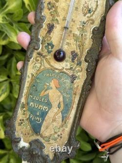 Thermomètre Publicitaire Champagne Jules Mumm À Reims & Devambez Vers 1900