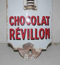 Thermomètre ancien métal émaillé Chocolat Révillon tête de coq