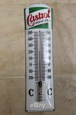 Thermomètre émaillé CASTROL GRAND MODELE