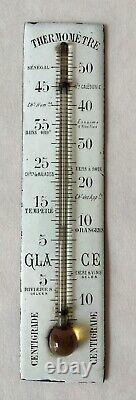 Thermomètre émaillé ancien 15,5 cm / Enamel Thermometer 6 in