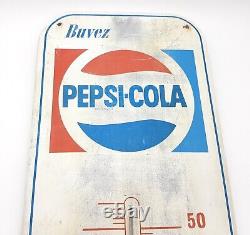 Thermomètre plaque tôle peinte Buvez Pepsi-cola Modèle breveté BE Fonctionnel