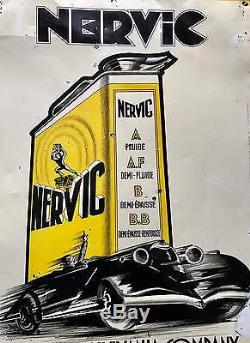 Tôle NERVIC! Plaque emaillee de garage Bidon huile