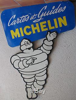 Tôle Pub Michelin. Cartes Et Guides. Simple Face. 80 X 62 Cm. Bel Etat