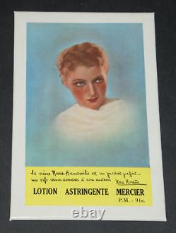 Tôle émaillée Lotion astringente Mercier Vera Korène objet publicitaire 1930