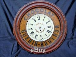 Tole lithographiee Chocolat Guerin Boutron vers 1920 pendule publicitaire