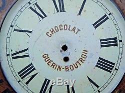Tole lithographiee Chocolat Guerin Boutron vers 1920 pendule publicitaire