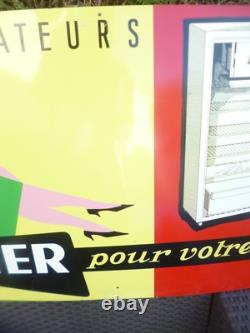 Tole lithographiée des années 60 H50 cm x L100 cm DIENER Réfrigerateur