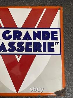 Top Rare Plaque émaillée La Grande Brasserie Excelsior Lille Tbe