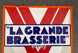 Top Rare Plaque émaillée La Grande Brasserie Excelsior Lille Tbe