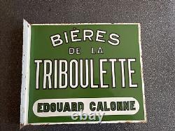 Top Rare Potence Plaque émaillée bière de la Triboulette Édouard Calonne Barlin