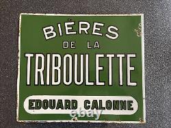 Top Rare Potence Plaque émaillée bière de la Triboulette Édouard Calonne Barlin