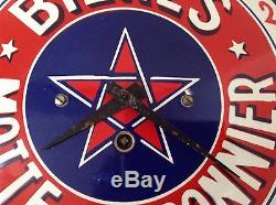 Très rare horloge émaillée bombée BIERES MOTTE-CORDONNIER vers 1930