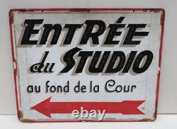 Tres Beau Panneau Peint Isorel Entrée du Studio Photo Photographe 38x30Cm 1950