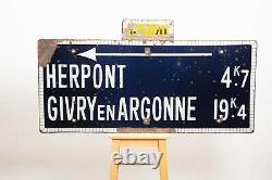 Très Grande Plaque emaillee Année 30 Givry En Argonne Herpont Michelin Garage