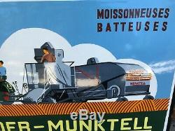 Tres Rare Plaque Emaillee Bolinder Munktell Moisseunneuse Batteuses Tracteur