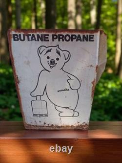 Très grande plaque émaillée ancienne Butagaz vintage métal publicitaire rétro