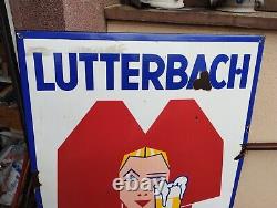 Très rare Plaque Émaillée Ancienne LUTTERBACH 1,5m1m Bière d'Alsace 1959