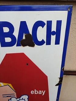 Très rare Plaque Émaillée Ancienne LUTTERBACH 1,5m1m Bière d'Alsace 1959