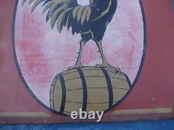 Très rare plaque émaillée bière COQ HARDI 1950 brasserie tonneau Nord émail TOP