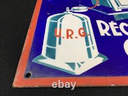 Très rare plaque publicitaire émaillée ancienne réchauds Godin U. R. G. Butagaz