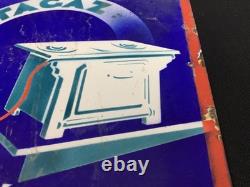 Très rare plaque publicitaire émaillée ancienne réchauds Godin U. R. G. Butagaz