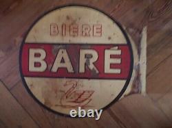 Très rare tôle plaque émaillée Bière BARE Valenciennes 1920 1930 logo au cygne