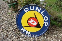 Vends Plaque Emaillee (ronde) Dunlop