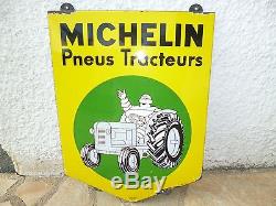 Véritable Plaque émaillée MICHELIN Pneus pour tracteur 62 cm x 48cm
