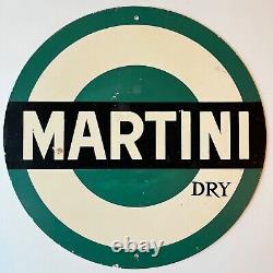 Véritable plaque métallique publicitaire Martini Rossi des années 1940 et 1950