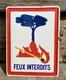 Vintage 1972 ancien panneau routier &eacute;maill&eacute; Signaux Girod Feux Interdits