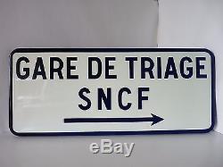 Vintage Ancienne Plaque Emaillee Sncf Gare De Triage 1980