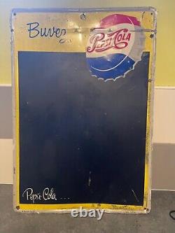 Vintage Années 50/60 Plaque pub tôle PEPSI-COLA tableau Déco Bistrot loft indus