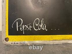 Vintage Années 50/60 Plaque pub tôle PEPSI-COLA tableau Déco Bistrot loft indus