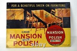 Vintage Mansion Polish Publicité Étain Signe Hygiénique Cire Pour Bois Surfaces