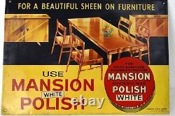 Vintage Mansion Polish Publicité Étain Signe Hygiénique Cire Pour Bois Surfaces