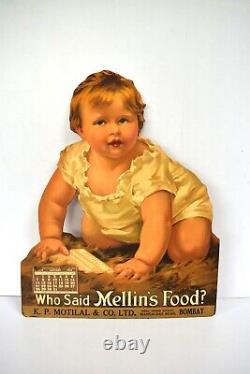 Vintage Mellin's Nourriture Bébé Découpé Publicité Signe Carton Calendar C 1930