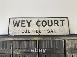 Vintage Plaque de rue Wey Court Cul de Sac Street Sign Panneau De Signalisation