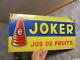 Vintage Tin plate advertising plaque tole publicitaire pub jus fruit Joker 60's