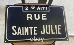 Vintage plaque de rue émaillée Sainte Julie a Marseille enamel Road Sign