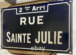 Vintage plaque de rue émaillée Sainte Julie a Marseille enamel Road Sign