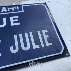 Vintage plaque de rue émaillée Sainte Julie a Marseille enamel Road Sign
