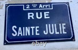 Vintage plaque de rue émaillée Sainte Julie a Marseille enamel Road Sign