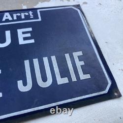 Vintage plaque de rue émaillée Sainte Julie a Marseille enamel Road Sign