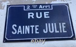 Vintage plaque de rue émaillée Sainte Julie a Marseille enamel Road Sign