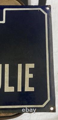Vintage plaque de rue émaillée Sainte Julie a Marseille enamel Road Sign
