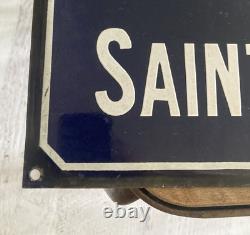 Vintage plaque de rue émaillée Sainte Julie a Marseille enamel Road Sign