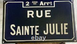 Vintage plaque de rue émaillée Sainte Julie a Marseille enamel Road Sign