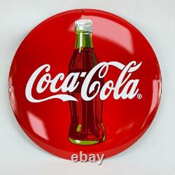 XL COCA COLA Panneau Émaillé Bombé Email Ø 50 cm